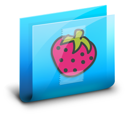 Folder Strawberry Blue Icon 256x256 png